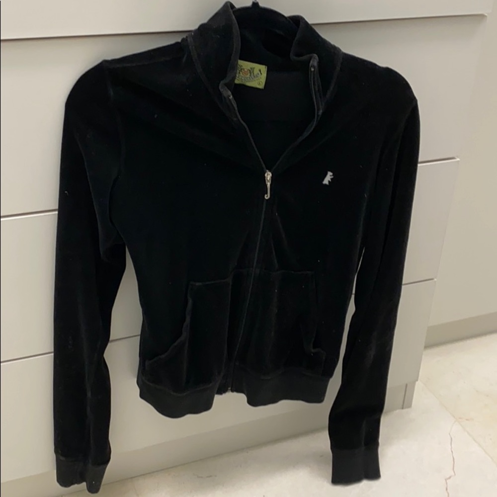 Juicy Couture black velour jacket size L